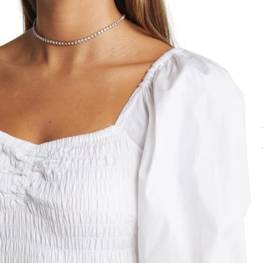 Open Edit Puff Sleeve Smocked Top Size small NWT - Picture 4 of 10